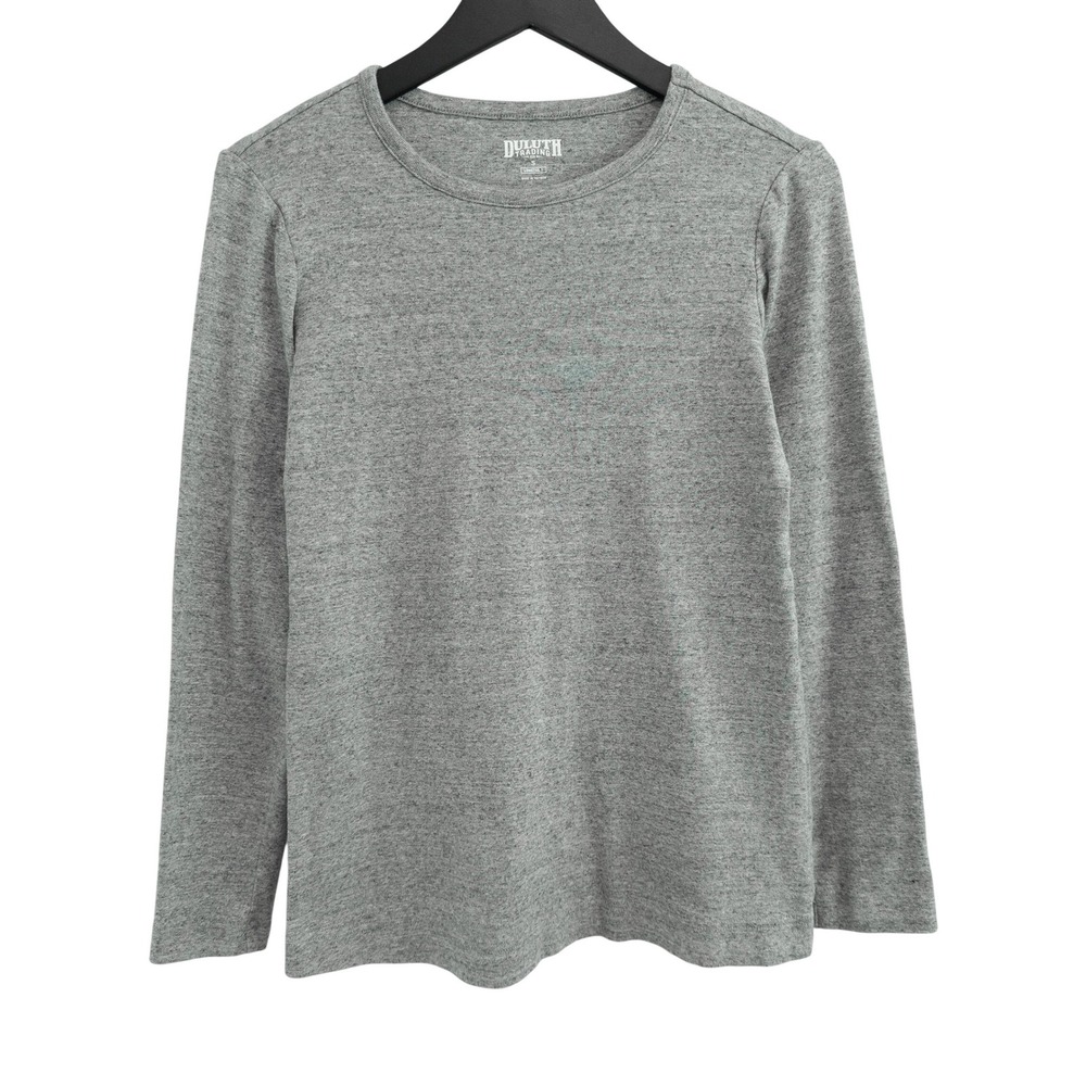 Duluth Trading Co Longtail T Shirt Womens S Gray Long Sleeve Cotton Casual Basic